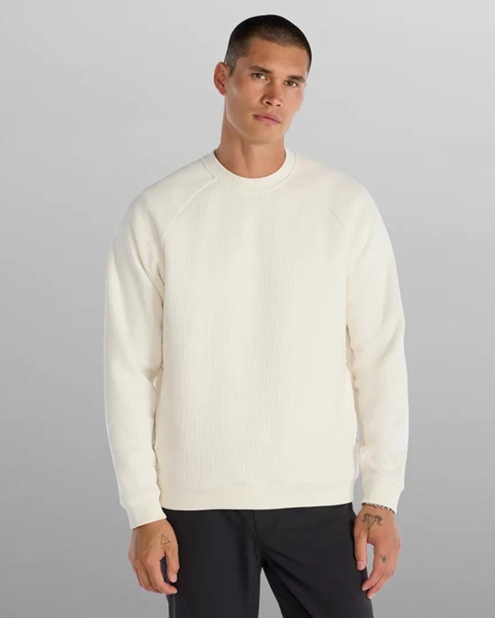 BYLT Heavyweight Waffle Crewneck White Men’s 2XL